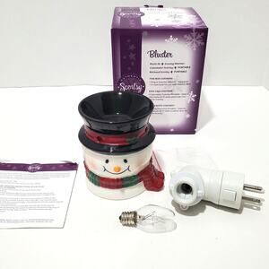 SCENTSY Bluster SNOWMAN Wax Warmer 3.5" tall - Retired Holiday